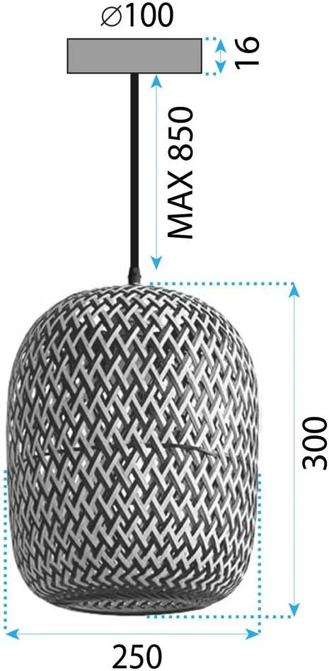Pakabinamas šviestuvas Toolight LAMPA SUFITOWA WISZĄCA BOHO BAMBOO APP1542-1CP