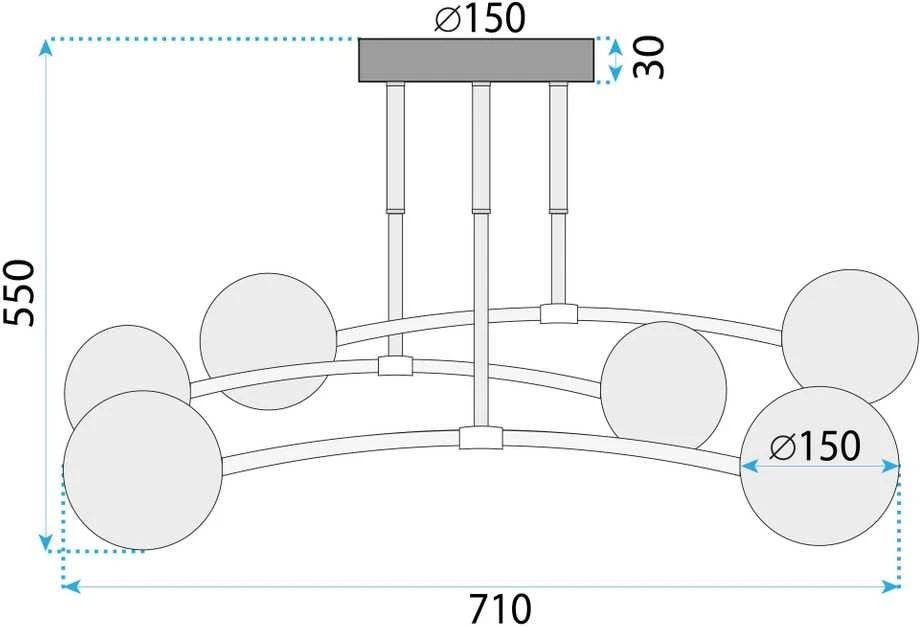 Lubinis šviestuvas Toolight LAMPA WISZĄCA SUFITOWA ZŁOTA APP1577-5C