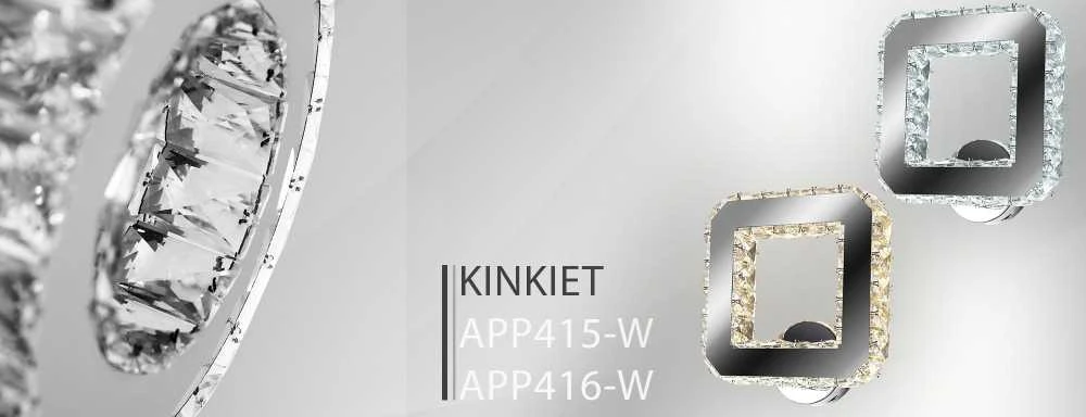 Sieninis šviestuvas Toolight LED kristalinė kvadratinė sieninė lempa APP415-W APP416-W