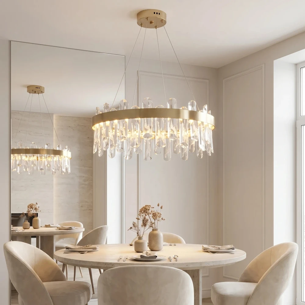 Toolight LED krištolinis pakabinamas šviestuvas SWE074-1CP 50cm Brushed Gold