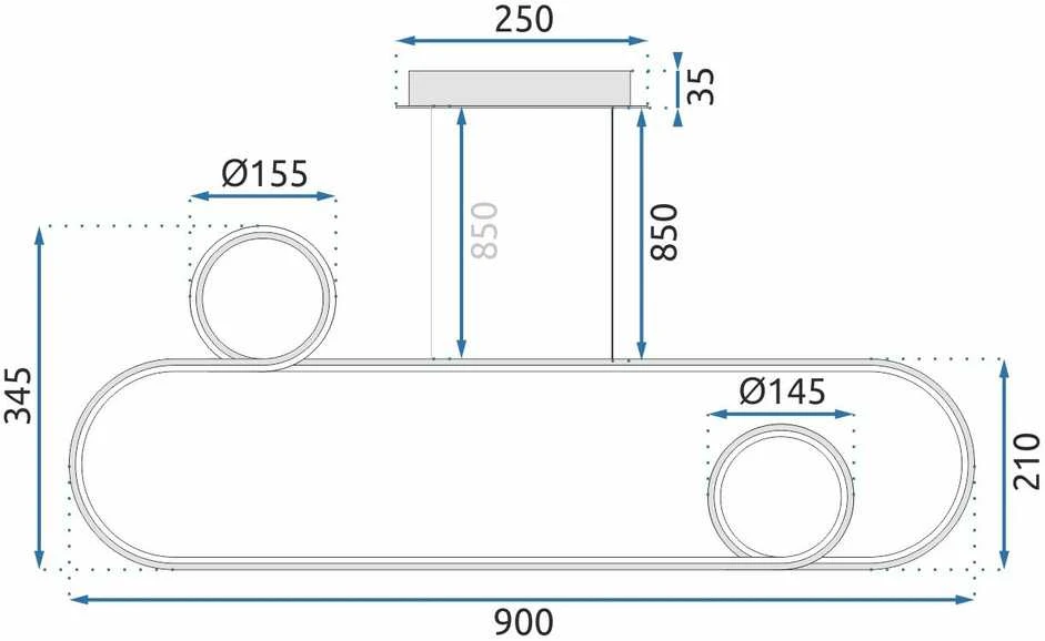 Pakabinamas šviestuvas Toolight LED pakabinamas lubinis šviestuvas APP810-CP CHROM + nuotolinio valdymo pultas