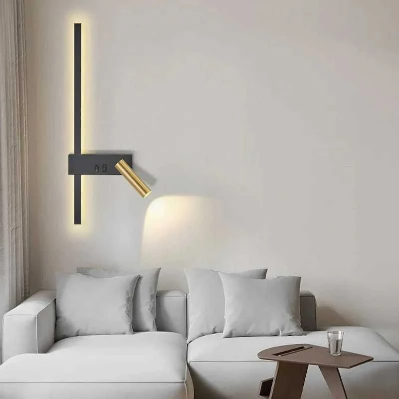 Sieninis šviestuvas Toolight LED SIENINĖ LAMPA APP1439-W RIGHT Juodas GOLD