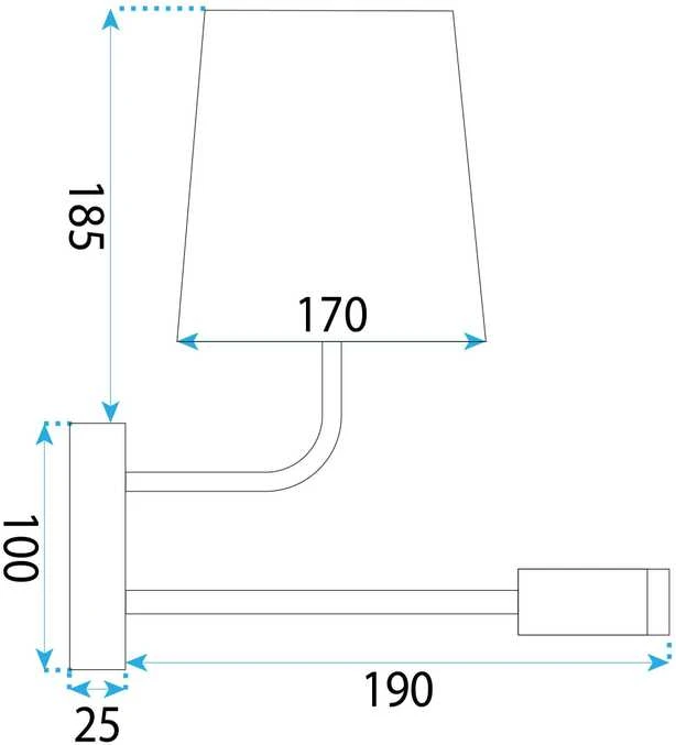 Toolight LED SIENINĖ LAMPA APP1610-2W Juodas