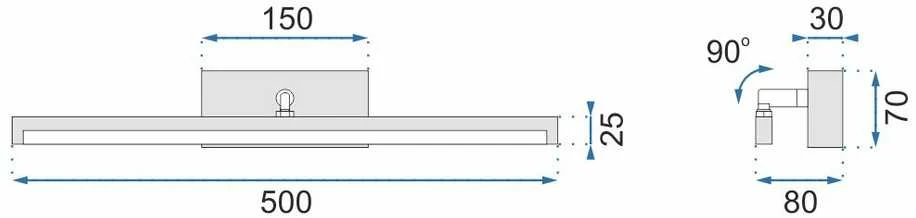Toolight LED sieninis šviestuvas 12W 50CM APP374-1W Baltas