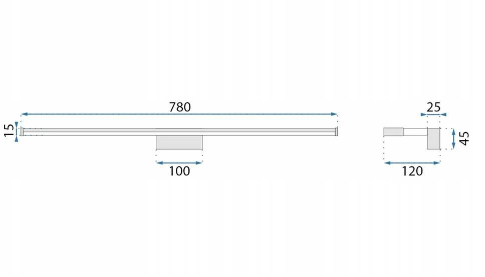 Toolight LED sieninis šviestuvas 15W 68,5CM APP370-1W CHROM