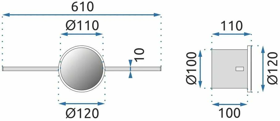 Toolight LED sieninis šviestuvas 60CM APP849-1W ROUND Juodas