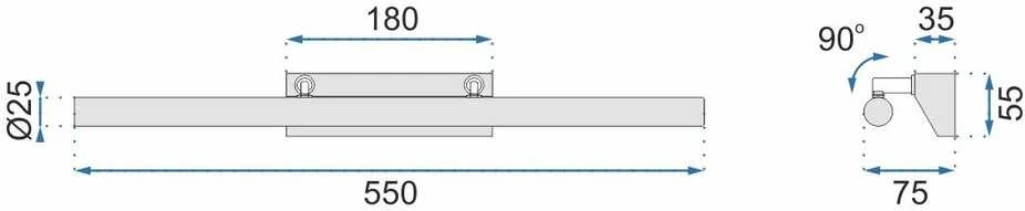 Toolight LED sieninis šviestuvas 7W 55CM APP362-1W