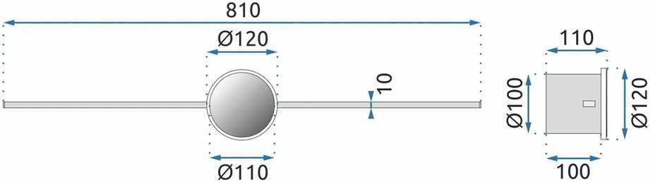 Toolight LED sieninis šviestuvas 80CM APP850-1W ROUND Juodas