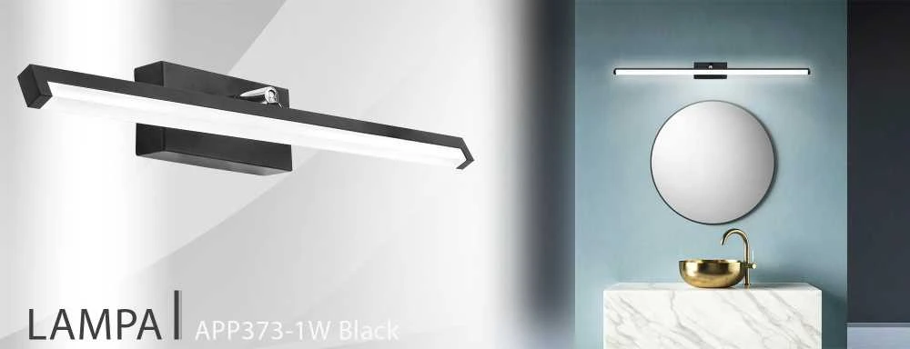 Sieninis šviestuvas Toolight LED vonios sieninė lempa virš veidrodžio 12W 50CM APP373-1W Juodas