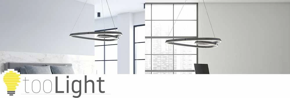 Pakabinamas šviestuvas Toolight Loop LED pakabinamas lubinis šviestuvas + nuotolinio valdymo pultas APP798-cp Chrome
