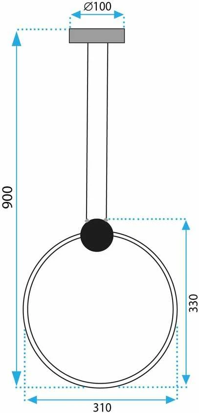 Lubinis šviestuvas Toolight Lubų šviestuvas LED APP1392-CP Juodas 30cm