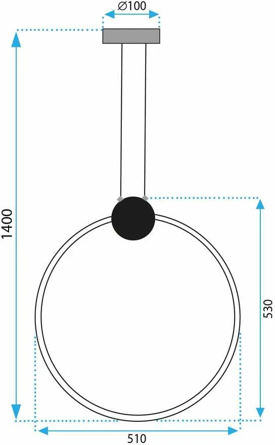 Lubinis šviestuvas Toolight Lubų šviestuvas LED APP1398-CP Juodas 50cm