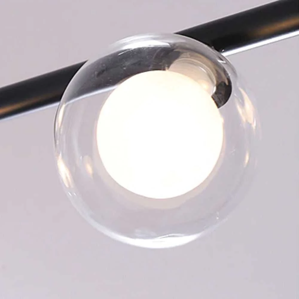 Pakabinamas šviestuvas Toolight Metalinė Industrial stiklo lubų lempa juoda APP754-8CP