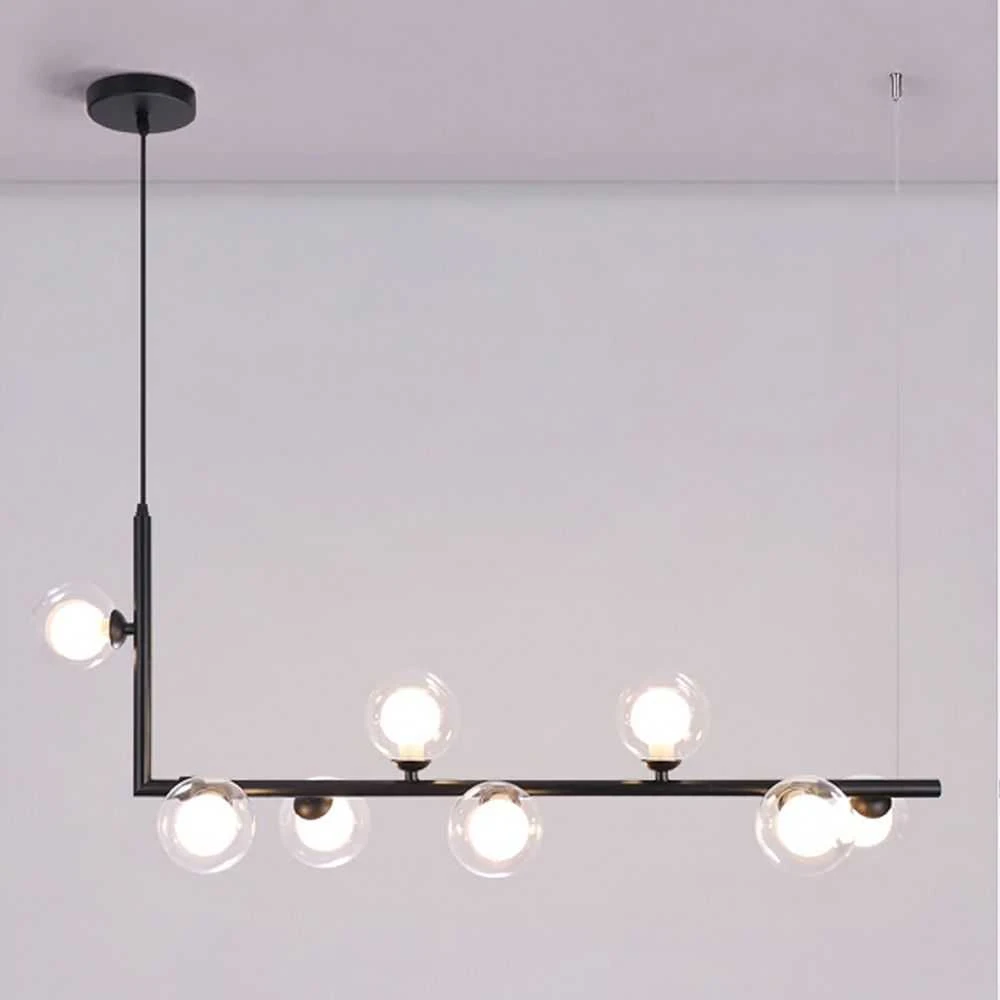 Pakabinamas šviestuvas Toolight Metalinė Industrial stiklo lubų lempa juoda APP754-8CP