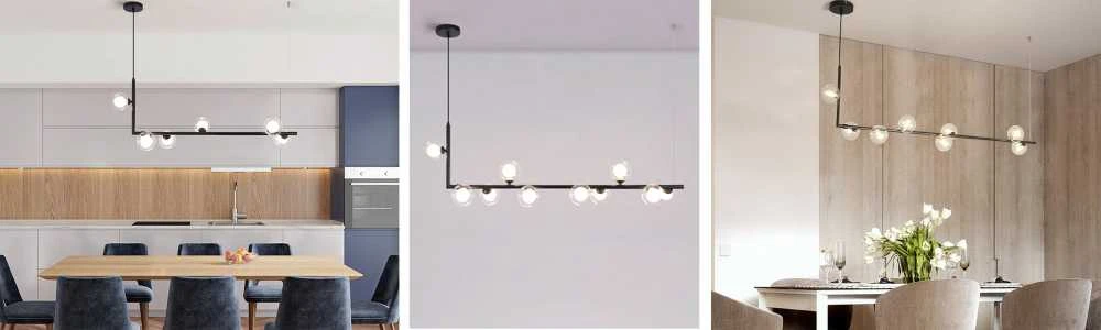 Pakabinamas šviestuvas Toolight Metalinė Industrial stiklo lubų lempa juoda APP754-8CP
