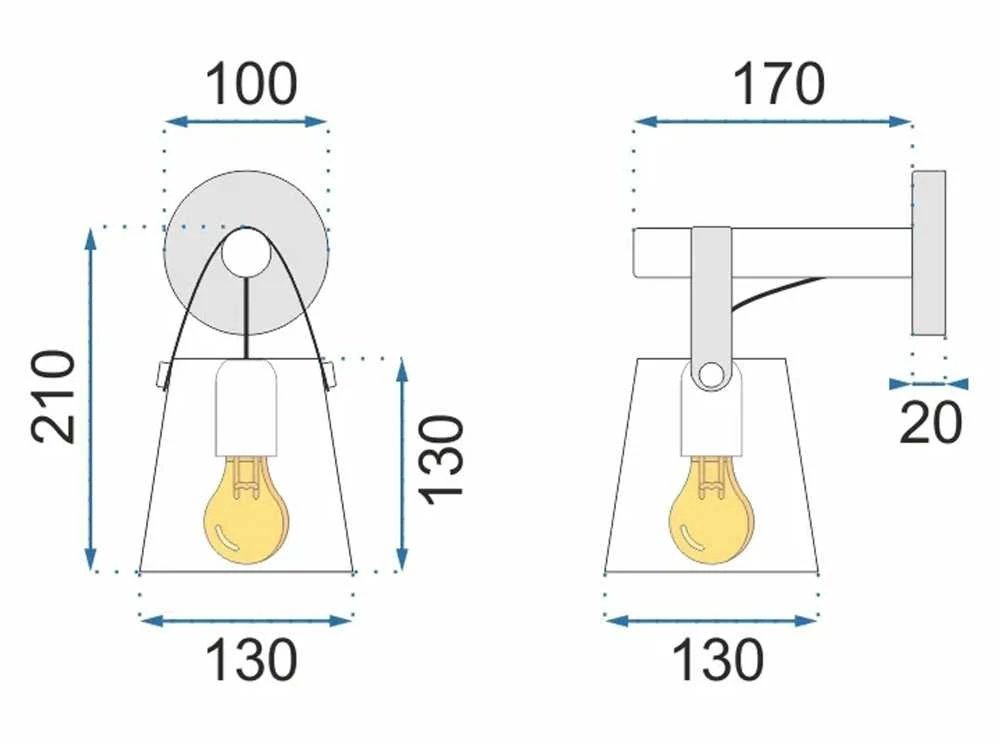 Sieninis šviestuvas Toolight Metalinė sieninė lempa su juostele juoda APP468-1W Juodas