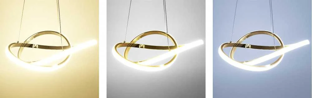 Pakabinamas šviestuvas Toolight Moderni LED pakabinama lubų lempa Ring+nuotolinio valdymo pultas APP390-CP auksas