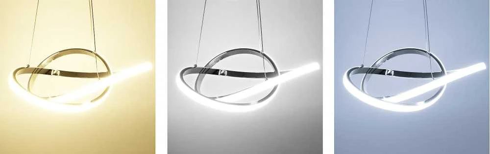 Pakabinamas šviestuvas Toolight Modernus LED Šviestuvas Ring+nuotolinio valdymo pultas APP389-CP Chrominis
