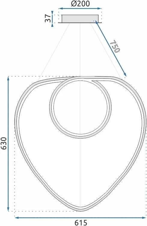 Pakabinamas šviestuvas Toolight Modernus Šviestuvas LED+nuotolinio valdymo pultas APP796-cp Juodas