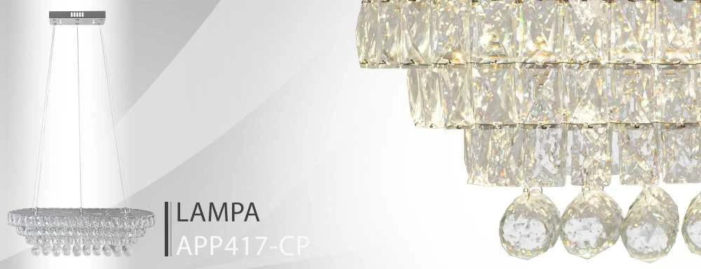 Pakabinamas šviestuvas Toolight Pakabinama lubų lempos krištolas LED 102W nuotolinio valdymo pultas APP417-CP
