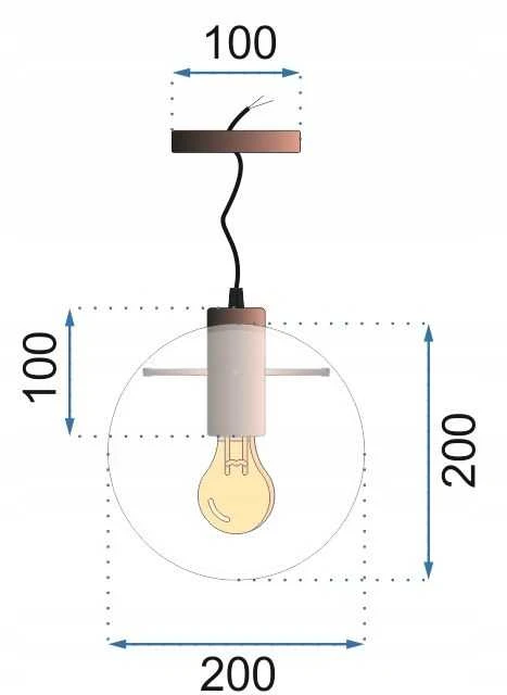 Pakabinamas šviestuvas Toolight Pakabinama stiklinė lubinė lempa Lassi 20 cm Rose auksinis