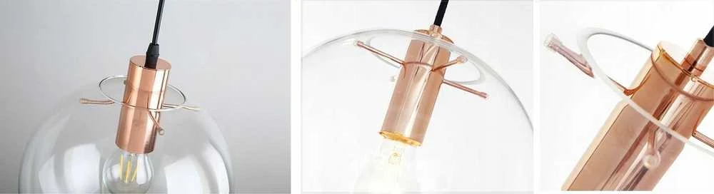 Pakabinamas šviestuvas Toolight Pakabinama stiklinė lubinė lempa Lassi 20 cm Rose auksinis