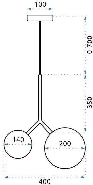 Toolight Pakabinamas šviestuvas APP1013-2CP