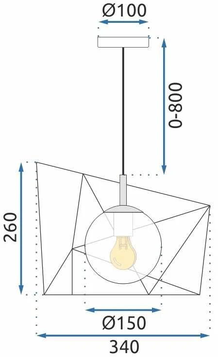 Toolight Pakabinamas šviestuvas APP1022-1CP