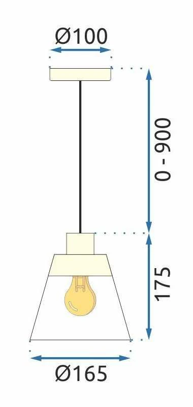 Toolight Pakabinamas šviestuvas APP895-1CP Auksinis