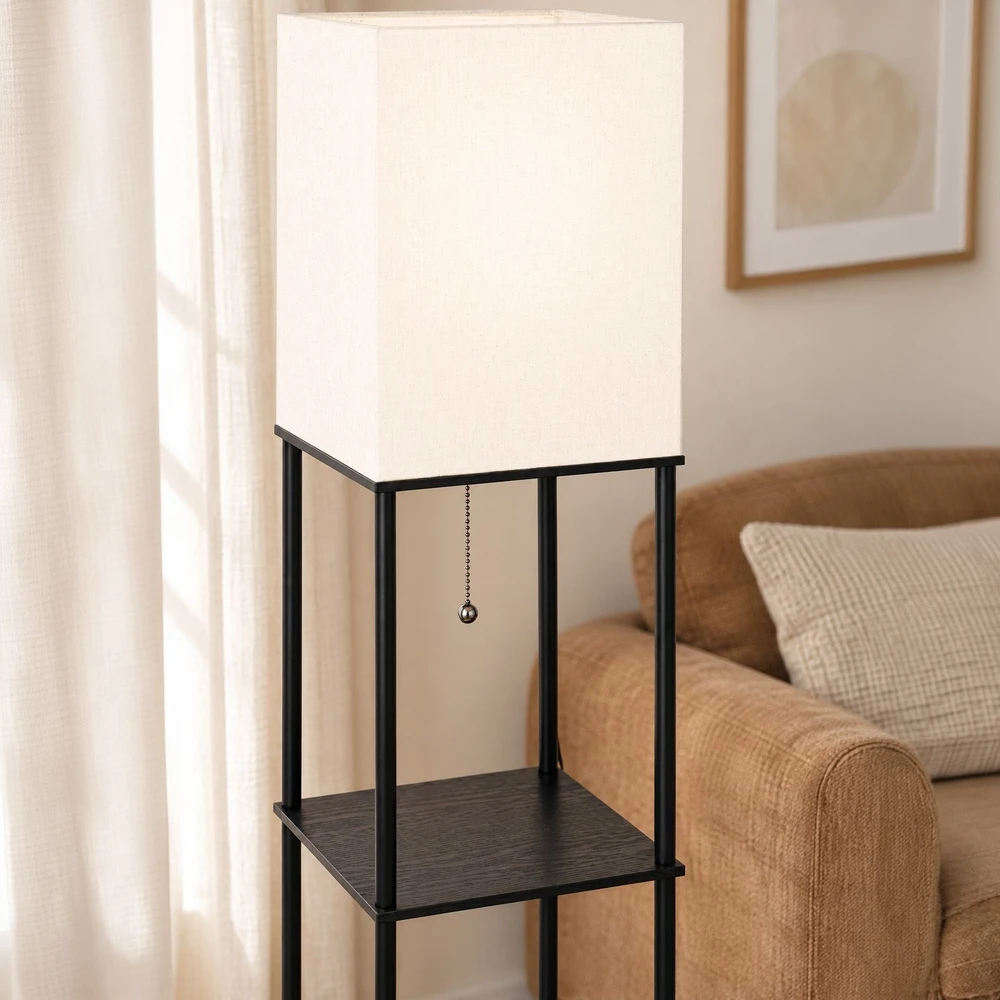 Toolight Pastatomas Grindų Šviestuvas Jnh050-1f Baltas Su Lentynomis