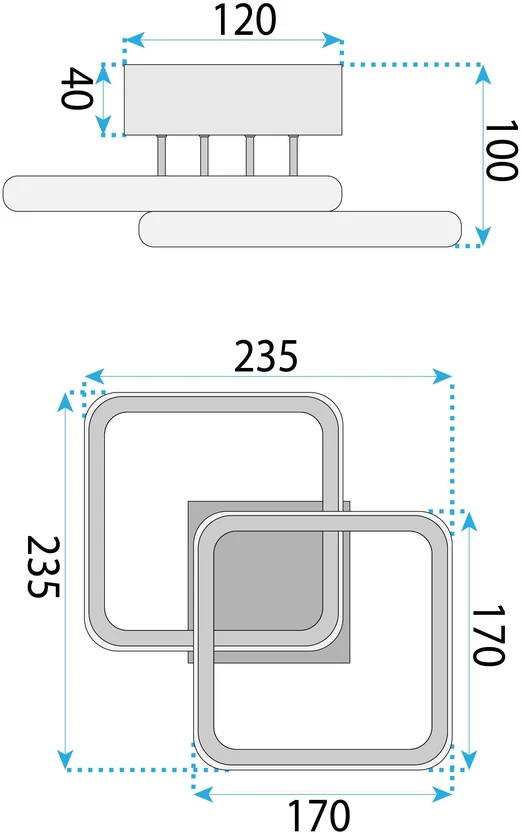 Toolight Plafoninis lubinis šviestuvas LHJ074-C Juodas