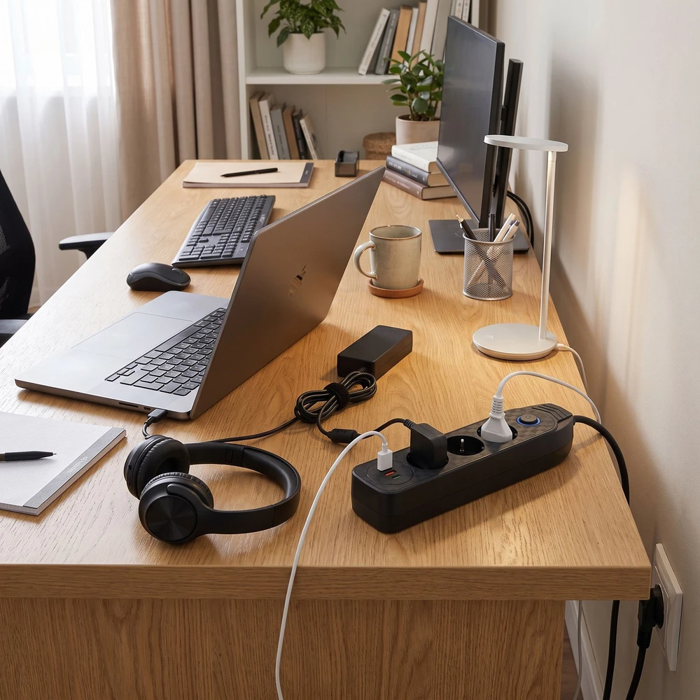 Toolight Prailgintuvas Maitinimo Blokas 3 Lizdai + 2x Usb-a + Usb-c Jnh024-3b Juodas
