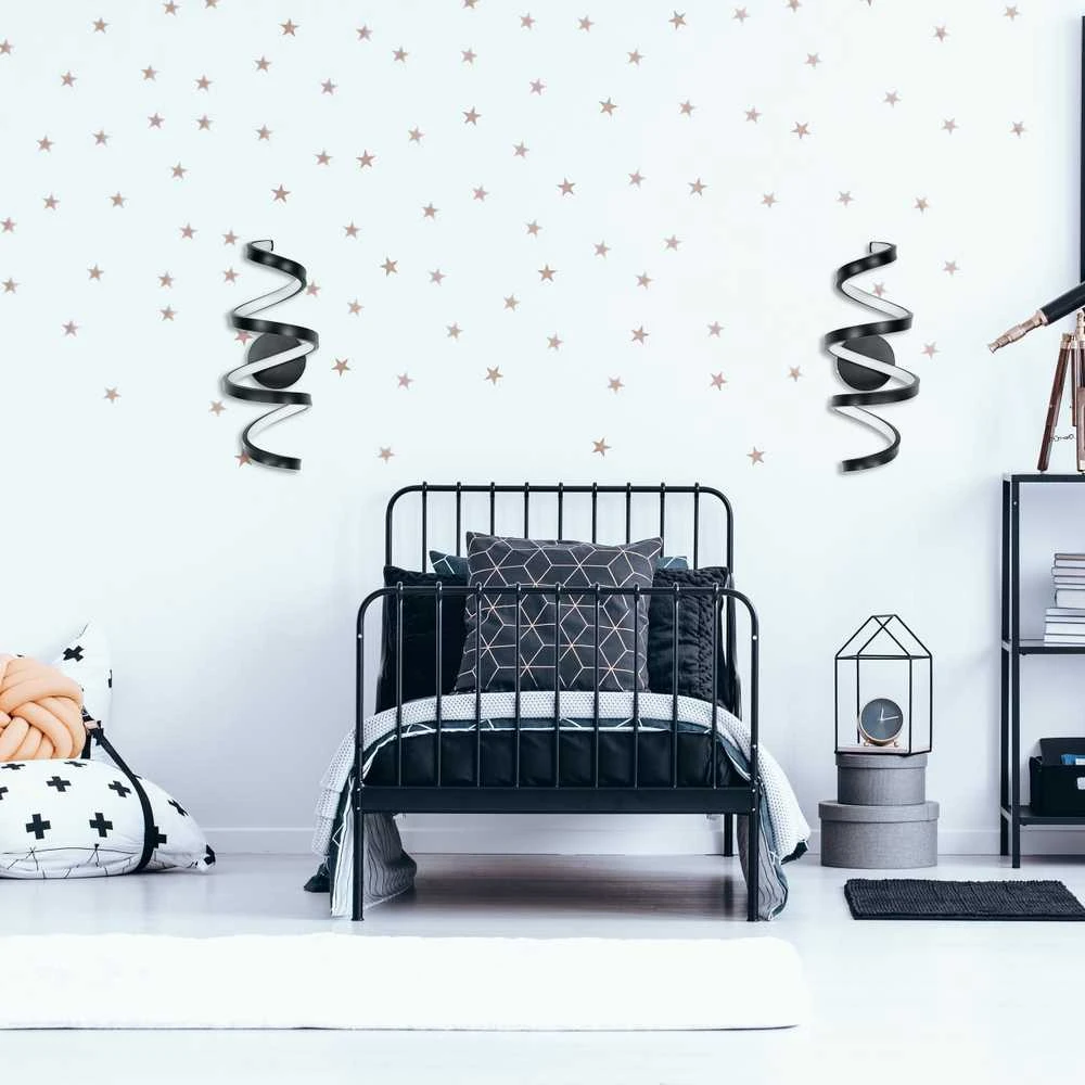 Sieninis šviestuvas Toolight SIENINĖ LAMPA LED SIENINĖ LAMPA SPRING APP826-W Juodas Matinis