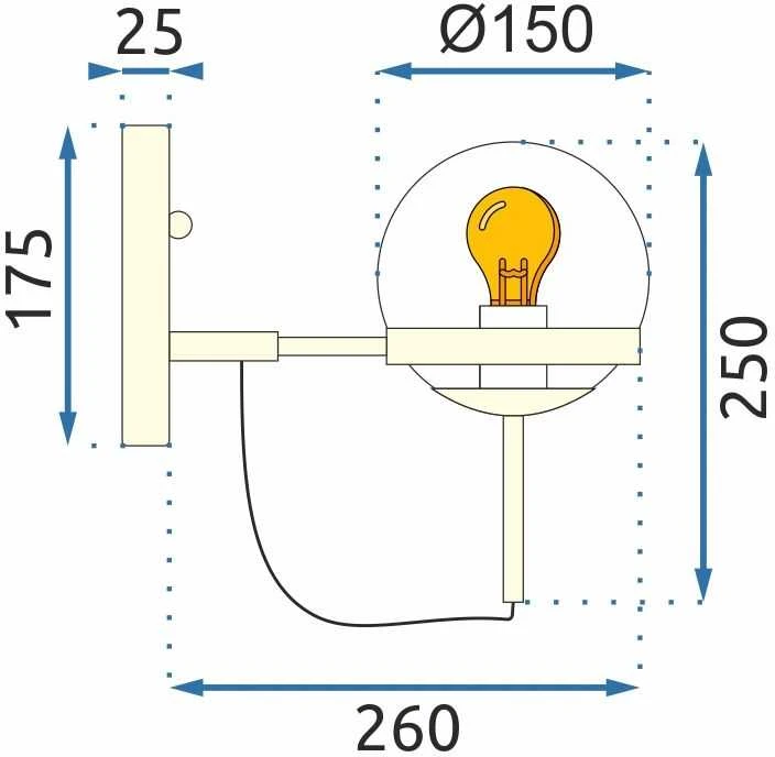 Sieninis šviestuvas Toolight Sieninė lempa APP910-1W E27