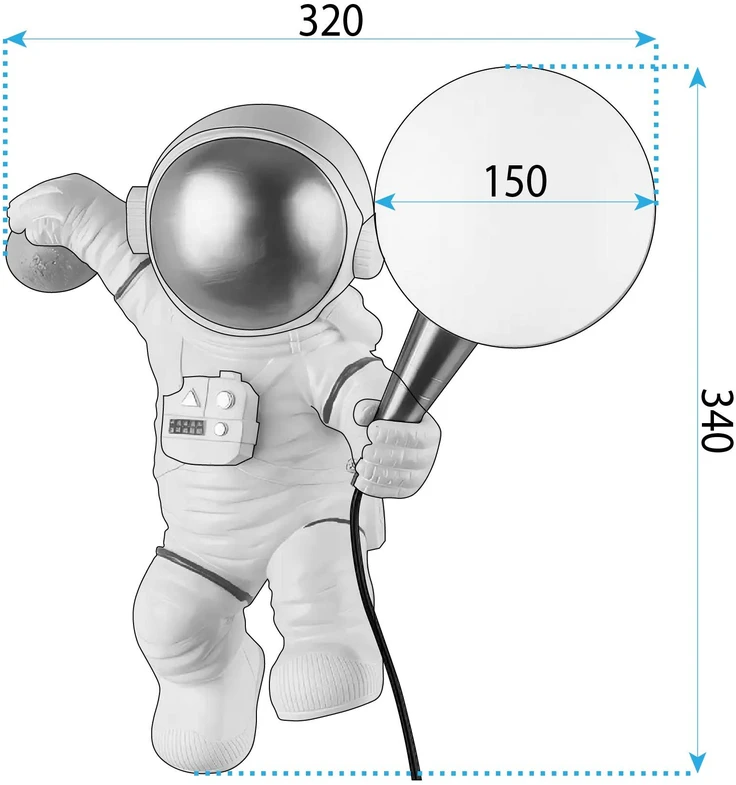 Toolight SIENINIS ŠVIESTUVAS ASTRONAUTAS APP1804-1W COSMO