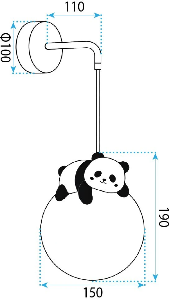 Toolight SIENINIS ŠVIESTUVAS BRA PANDA G163-1W