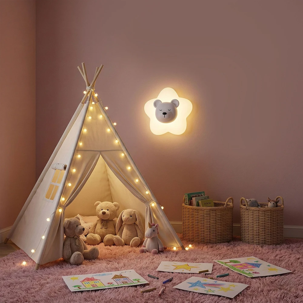 Toolight SIENINIS ŠVIESTUVAS LED G181-W Baltas BEAR