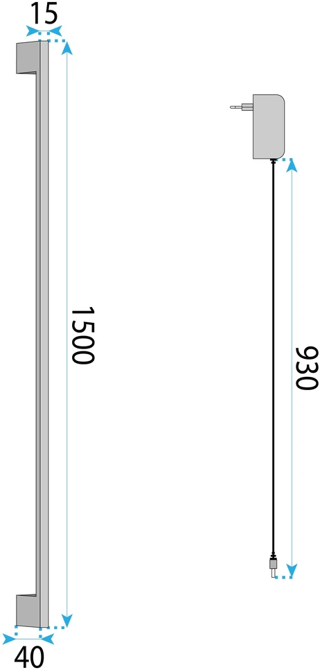 Toolight SIENINIS ŠVIESTUVAS LED LHJ066-W 150cm Juodas