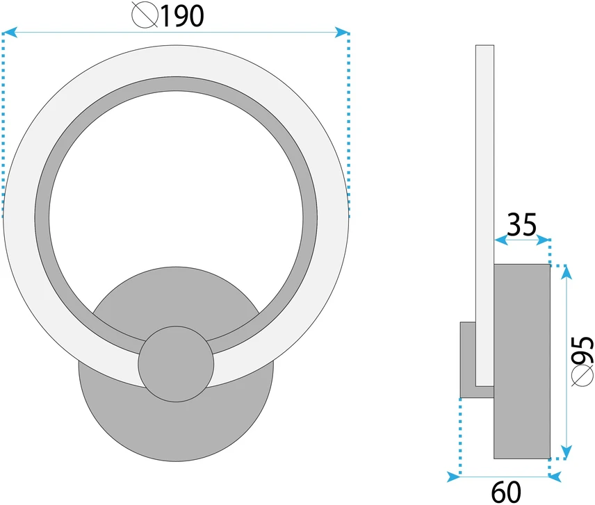 Toolight SIENINIS ŠVIESTUVAS LED LHJ067-W CHROME