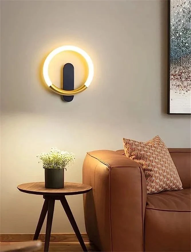 Toolight SIENINIS ŠVIESTUVAS LED LHJ068-W C BRUSH GOLD/Juodas