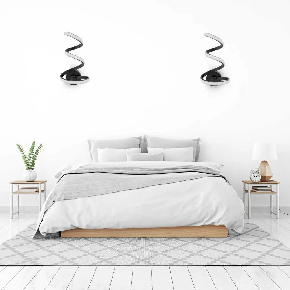 Sieninis šviestuvas Toolight SPRING UP LED BILIETAS APP829-W Juodas MATINIS
