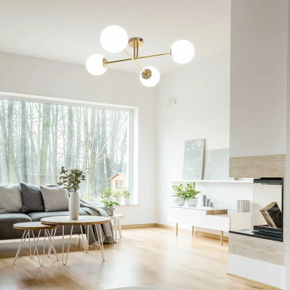 Toolight Stiklo sferos lubinis šviestuvas APP1248-4CP Gold