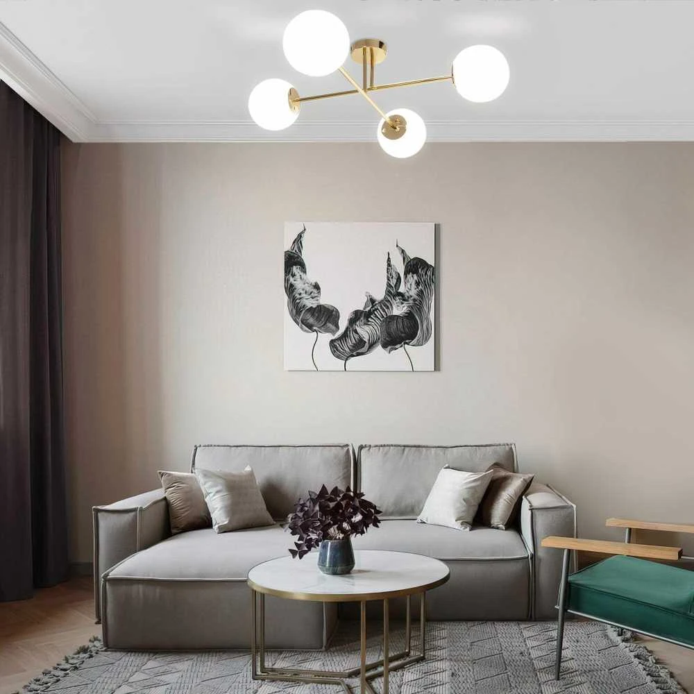 Toolight Stiklo sferos lubinis šviestuvas APP1248-4CP Gold