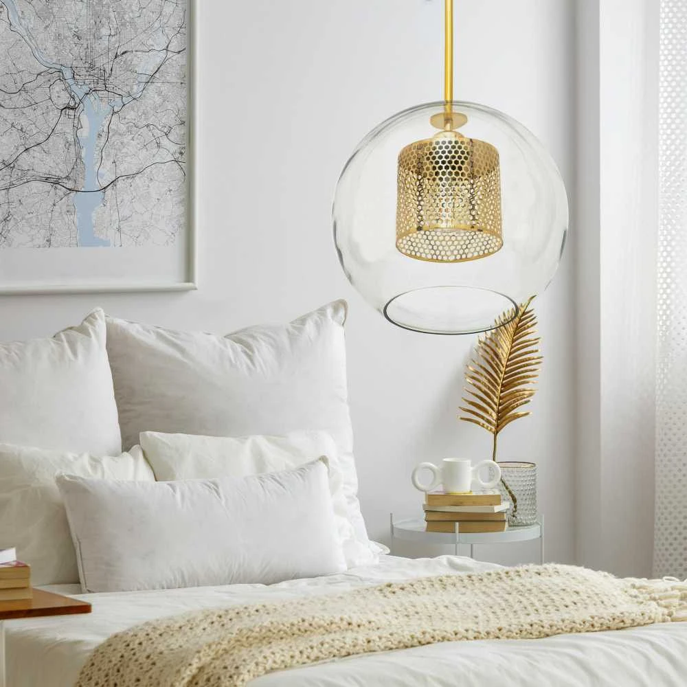 Pakabinamas šviestuvas Toolight Stiklo šviestuvas Gold Loft APP554-1CP 20cm