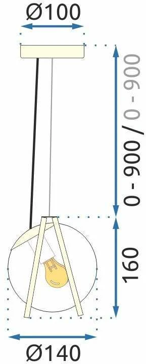 Pakabinamas šviestuvas Toolight Šviestuvas APP1088-1CP GOLD Baltas