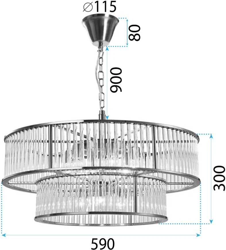 Pakabinamas šviestuvas Toolight Šviestuvas APP1563-8CP chrom