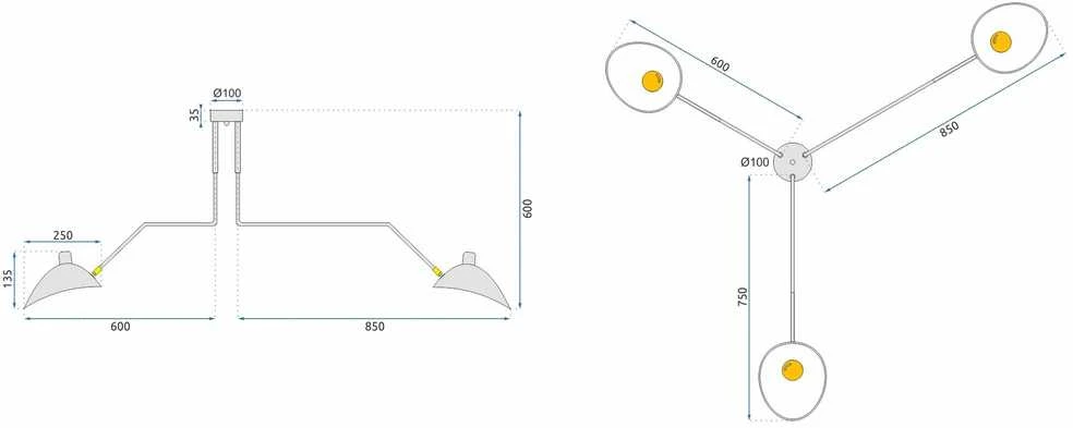 Pakabinamas šviestuvas Toolight Šviestuvas APP569-3C