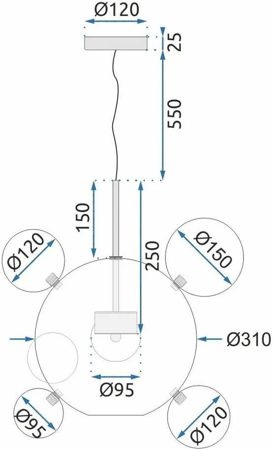 Pakabinamas šviestuvas Toolight Šviestuvas APP650-CP