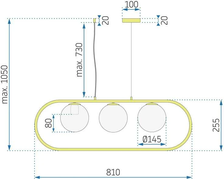 Pakabinamas šviestuvas Toolight Šviestuvas APP915-3CP