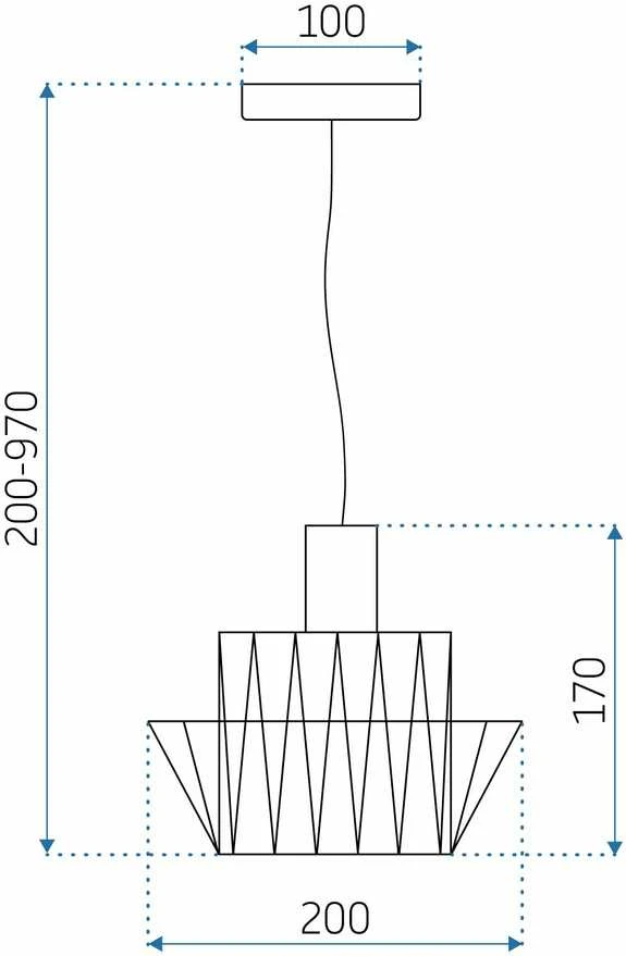 Pakabinamas šviestuvas Toolight Šviestuvas APP941-1CP Set Juodas 36cm